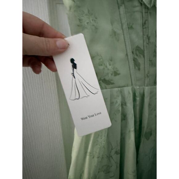 Green Floral Bridgerton Inspired Dress Size 12 NWT - Picture 2 of 8